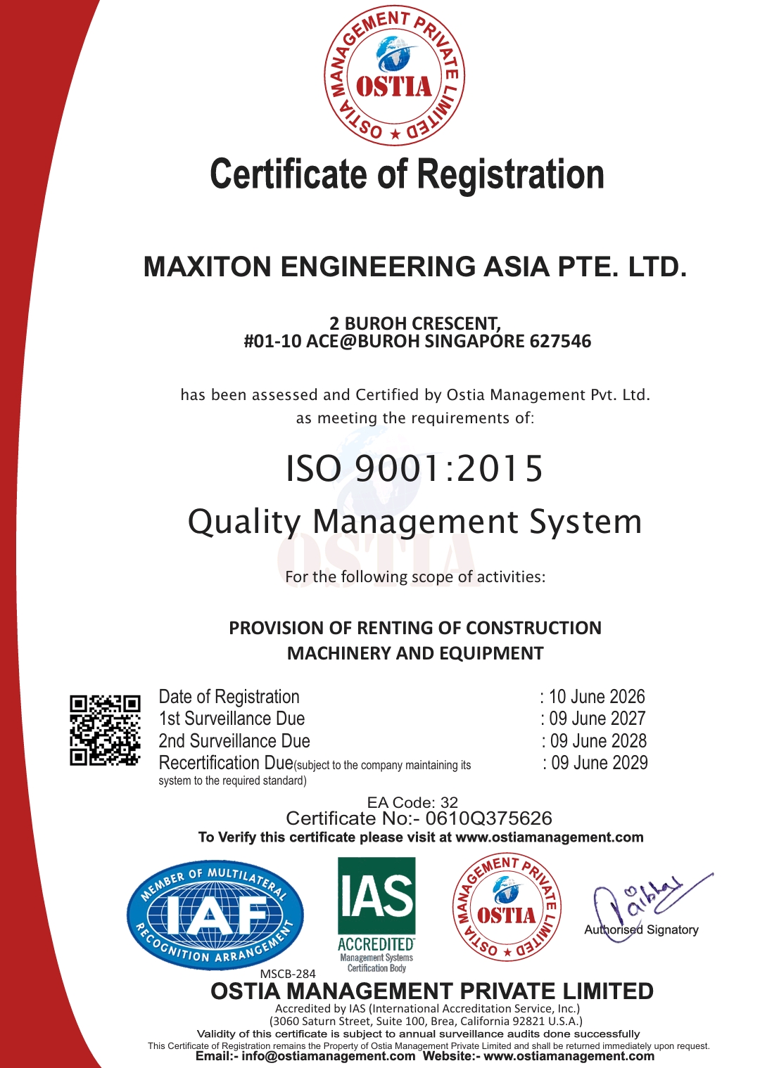 ISO 9001:2015 Certificate